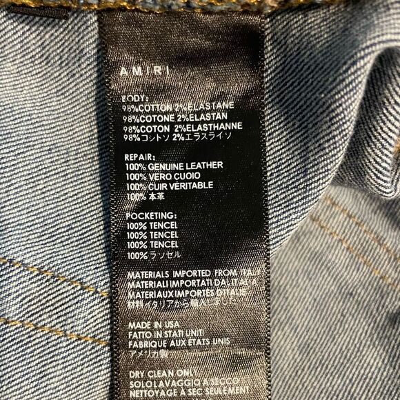 AMIRI MX1 Biker Patch Distressed Jeans Clay Indigo Size 38 - Picture 7 of 13